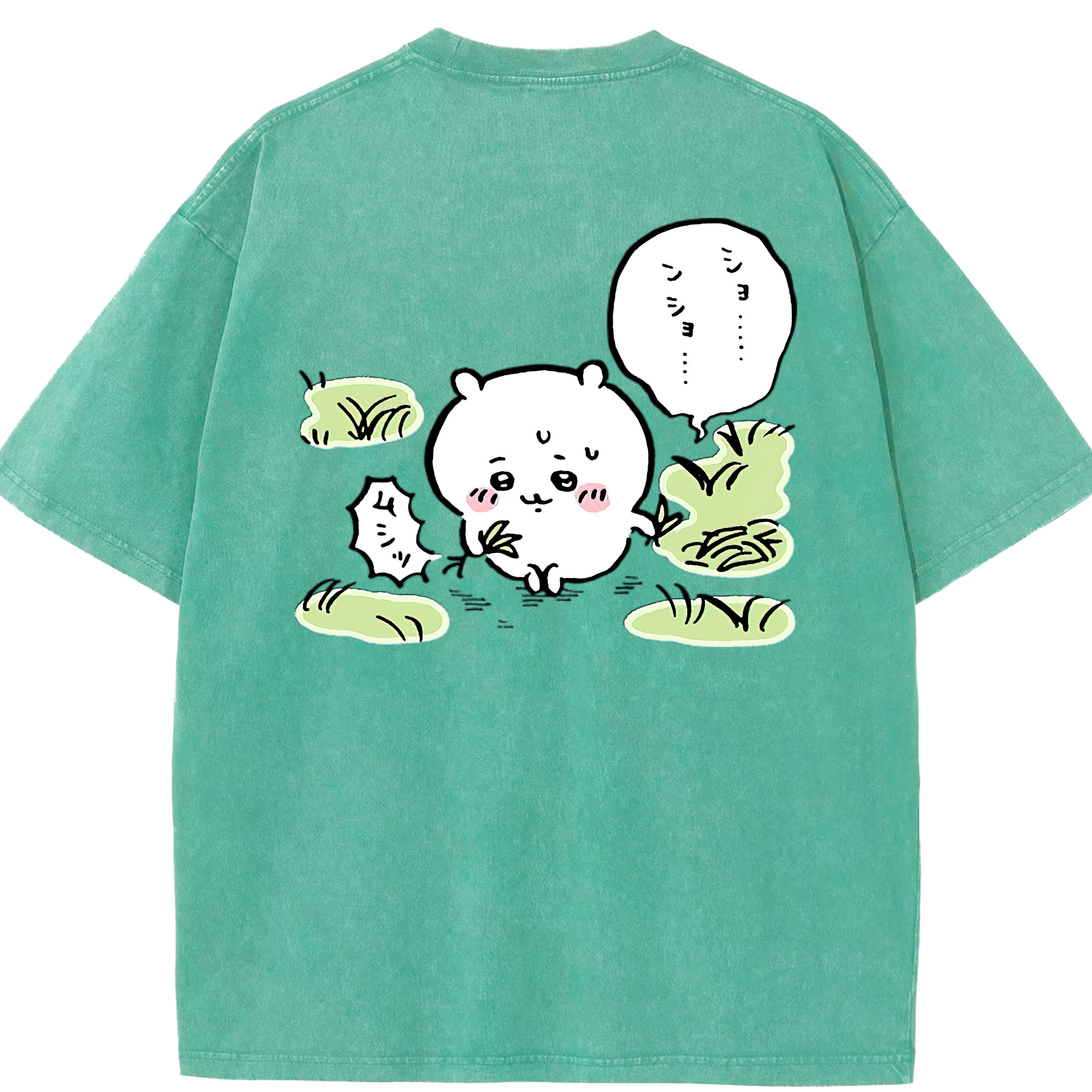 （画像用） ちいかわ ちいかわ Chii-kawa chiikawa 綿100% ヴィンテージ風 半袖Tシャツ（背面プリント）